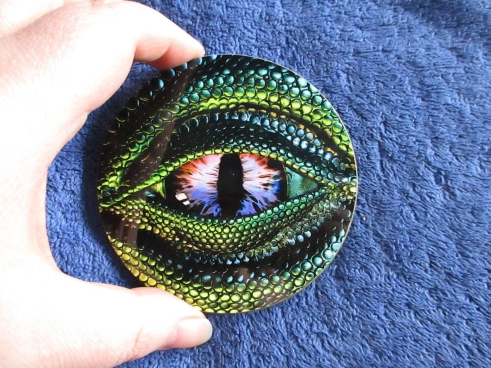 Yellow and Green Dragon Eye - Hardwood Printed Decoration Coaster