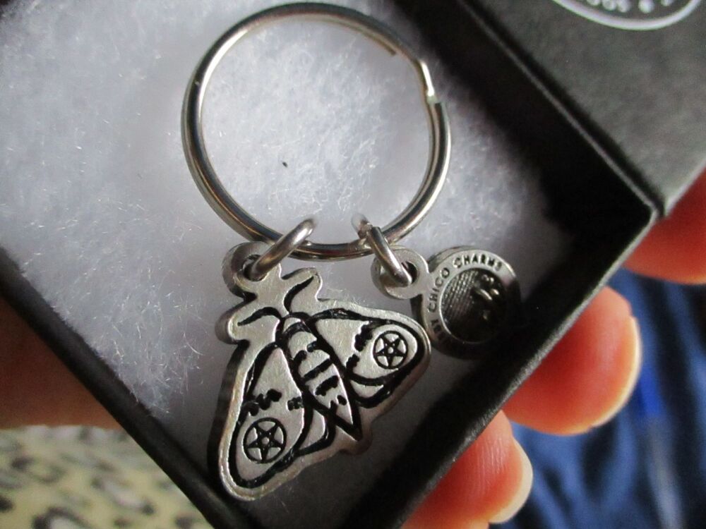 Moth With Pentacle On Wings Key Chain - Chubby Chico Charms (Ch3)