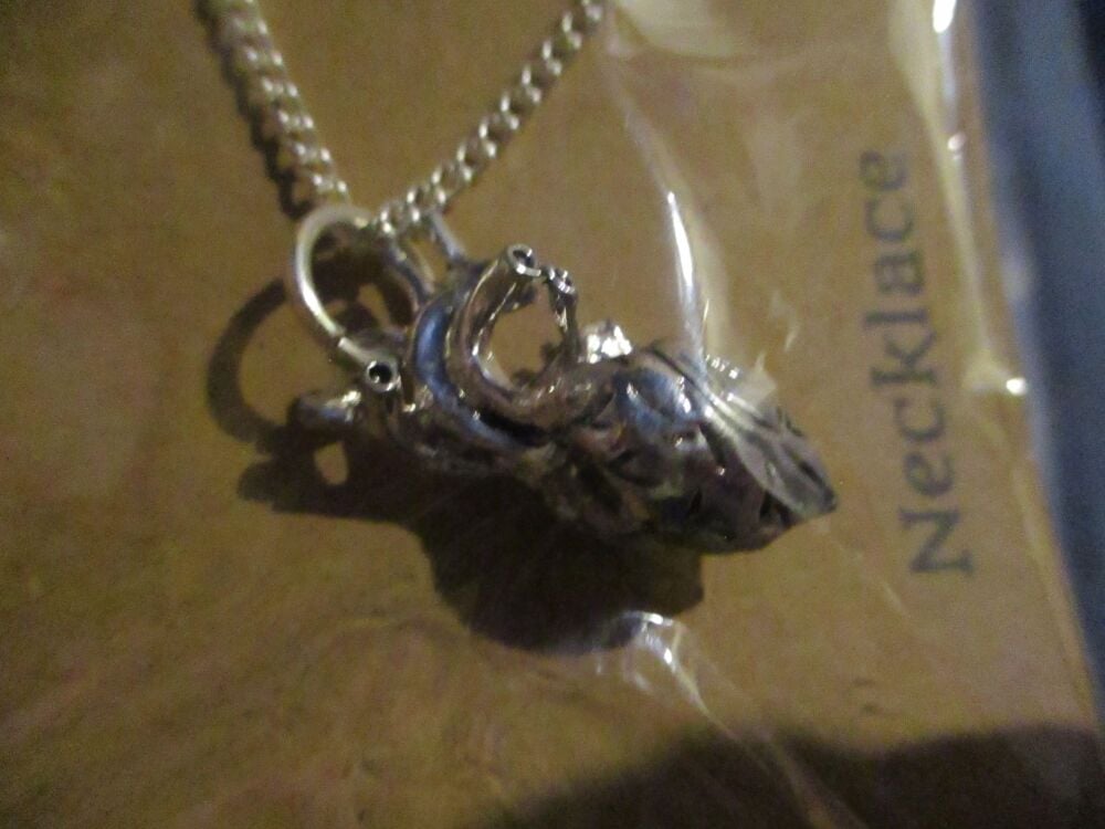 Heavy Silver tone "Anatomical Heart" - Pendant with chain - Goblin Dreams