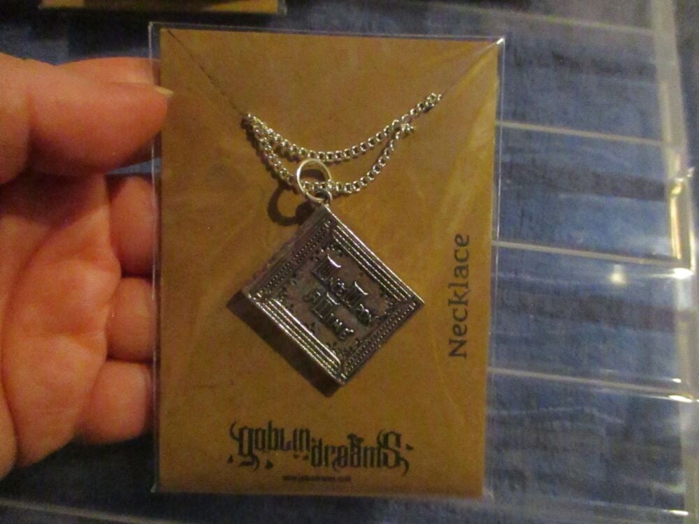 Heavy Silver tone "Once Upon A Time" Storybook - Pendant with chain - Goblin Dreams