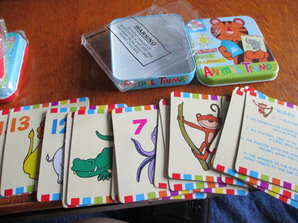 Kids Create - 26pc Animal Trumps Cards Game In Tin