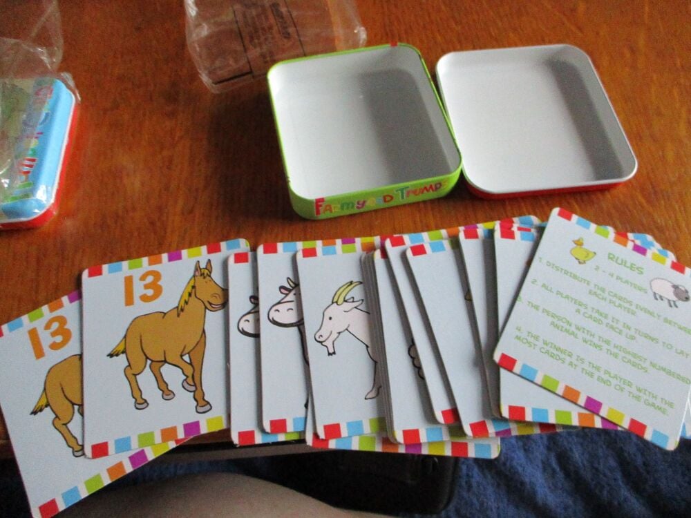 Kids Create - 26pc Farmyard Trumps Cards Game In Tin