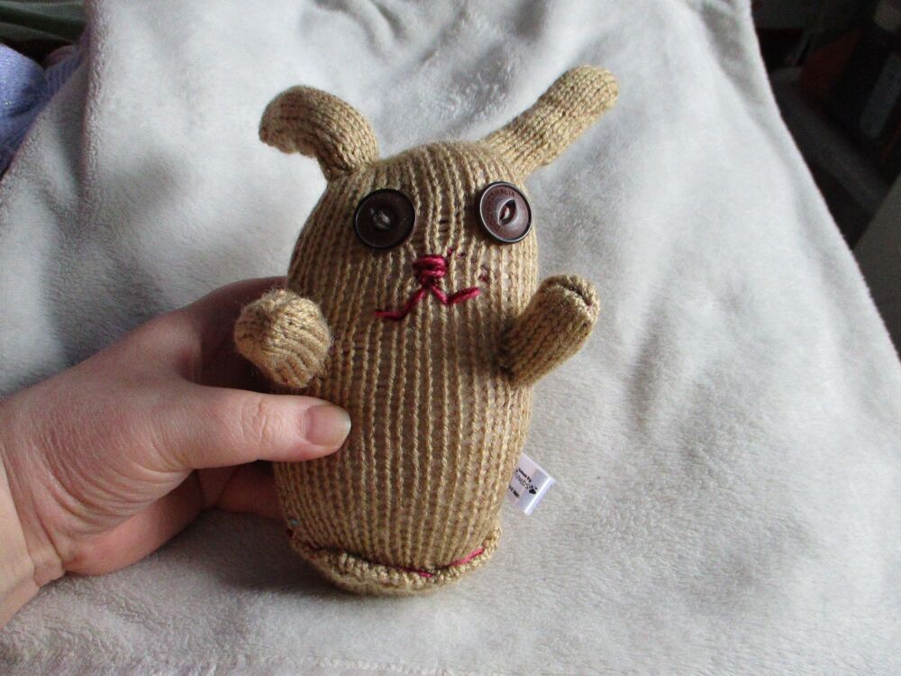 Caramel Brown Midi Bunny with Brown Eyes Knitted By KittyMumma