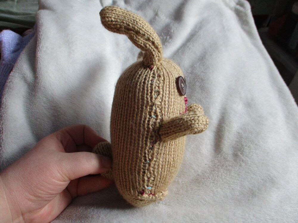 Caramel Brown Midi Bunny with Brown Eyes Knitted By KittyMumma