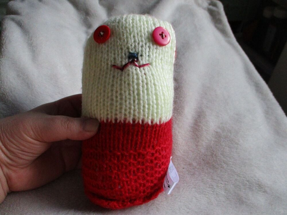 Red Eyed Midi Armless Santa Snuggy - Knitted By KittyMumma