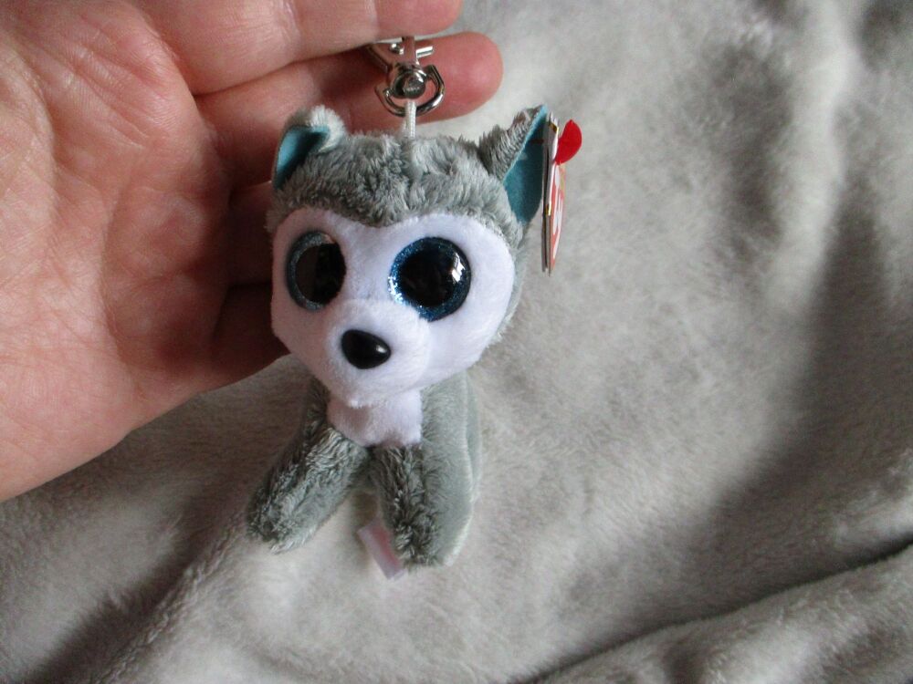 "Slush" the Husky Keyclip Keyring -  TY Beanie Boos
