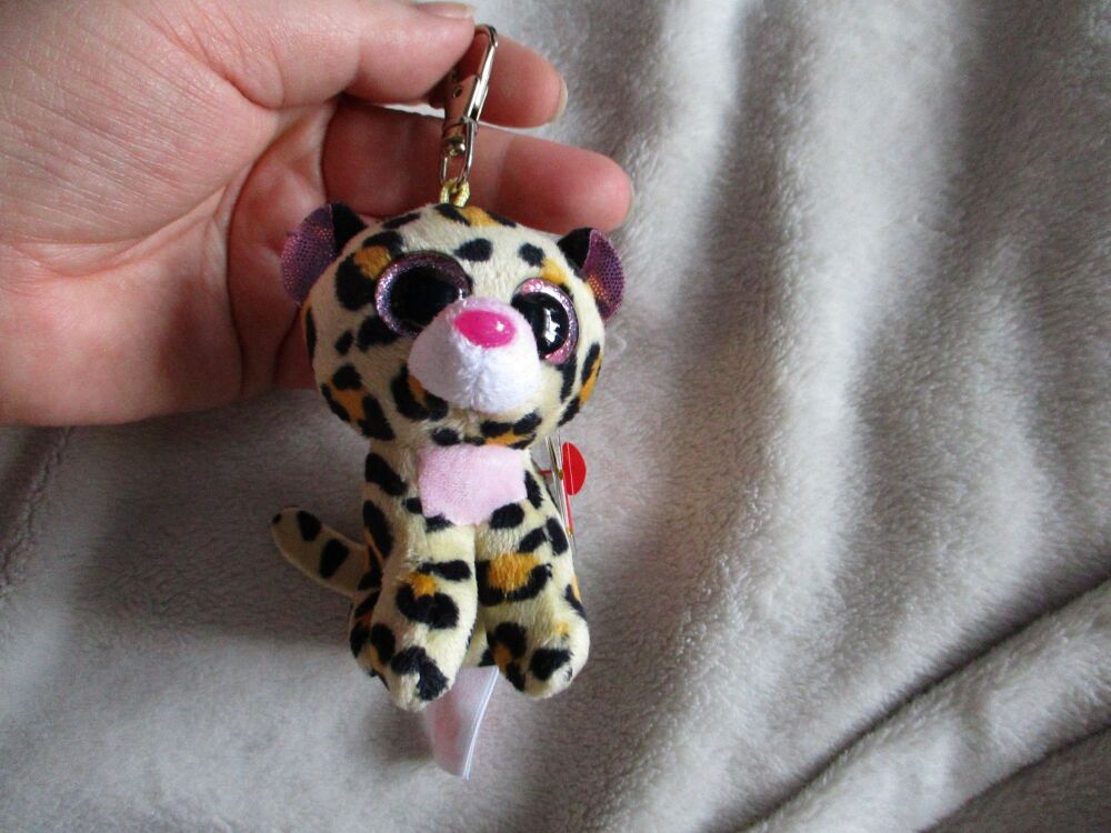 "Livvie" the Leopard Keyclip Keyring -  TY Beanie Boos