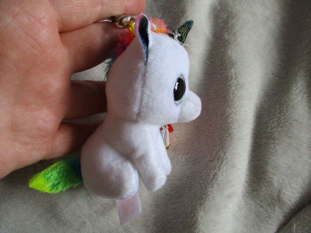 "Pixy" the Unicorn Keyclip Keyring -  TY Beanie Boos