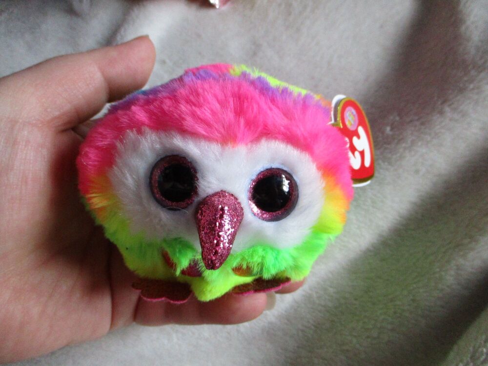 "Owen" the Rainbow Owl -  TY Puffies