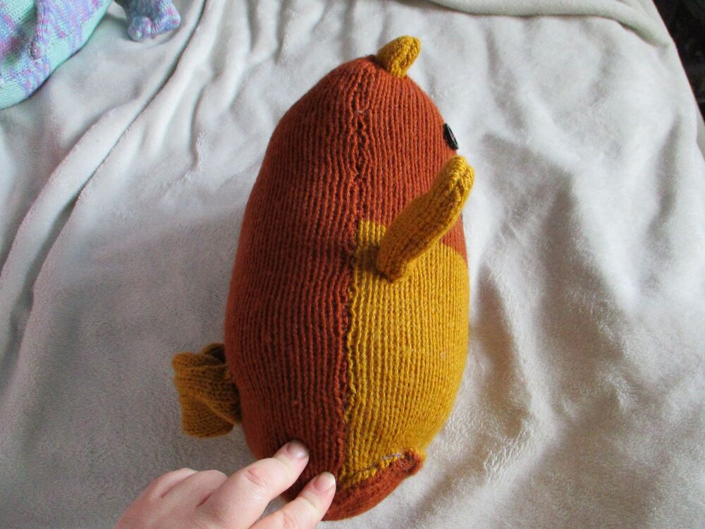 (p)Two-tone Brown Giant Cat with Sparkly Dark Blue Eyes Knitted By KittyMumma