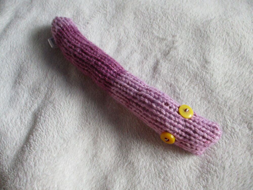 Square  Faced Thick Purple Slim Midi Snake with Yellow Eyes Knitted Soft To