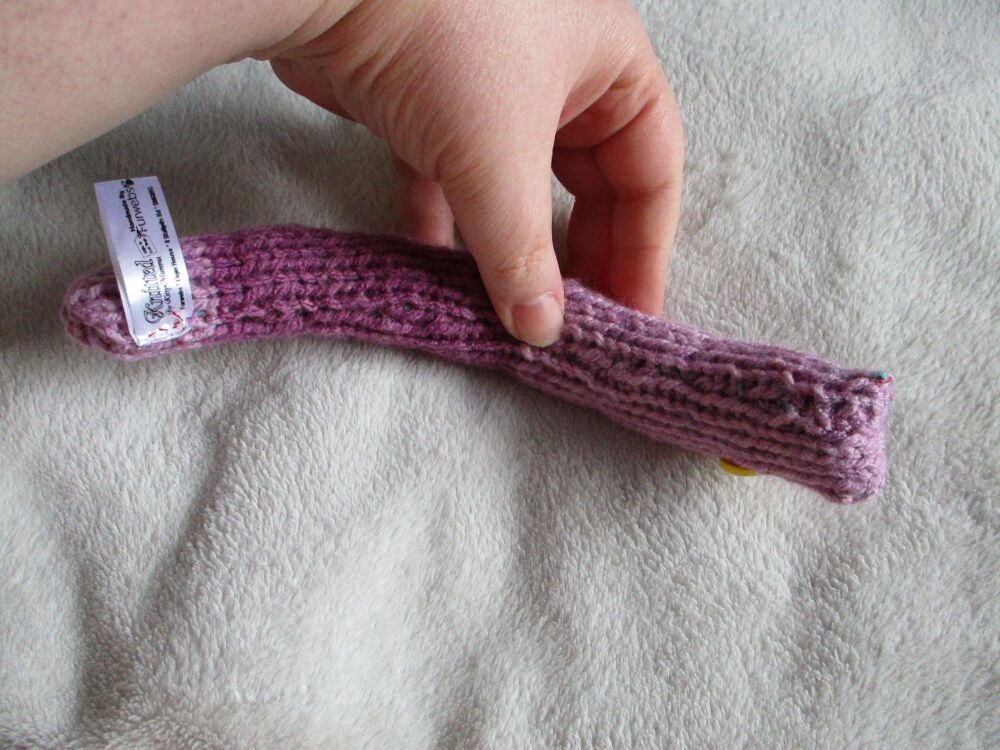 (p)Square  Faced Thick Purple Slim Midi Snake with Yellow Eyes Knitted Soft Toy