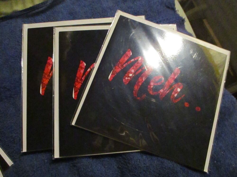 "Meh" Rude Christmas Card - Greetings Card