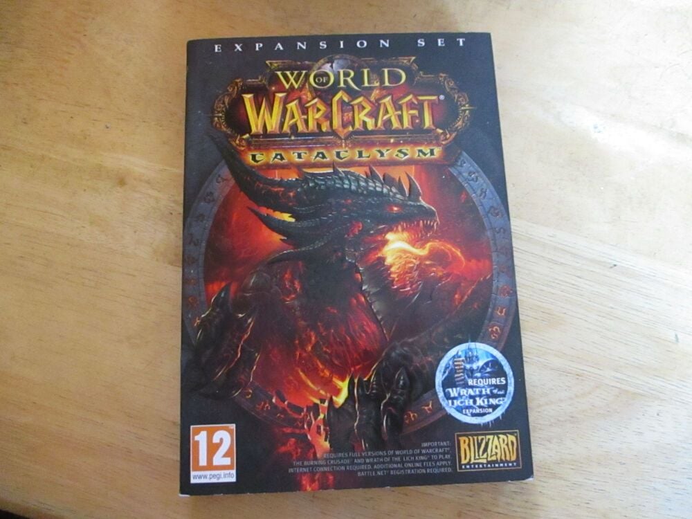 World Of Warcraft Cataclysm Expansion Set (PC: Windows, 2010) - SEALED plus Outer Unique Card Book Sleeve