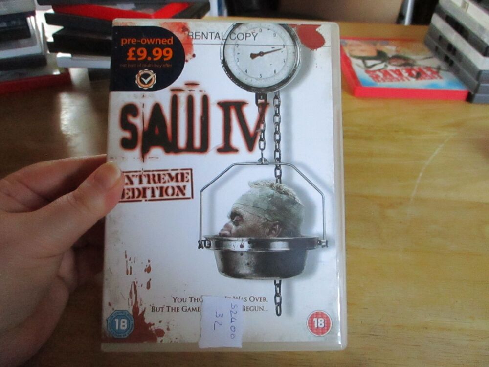 Saw IV / 4 (Rental Copy) - DVD - HSM Disc. VGC Case - Pal (S240032)