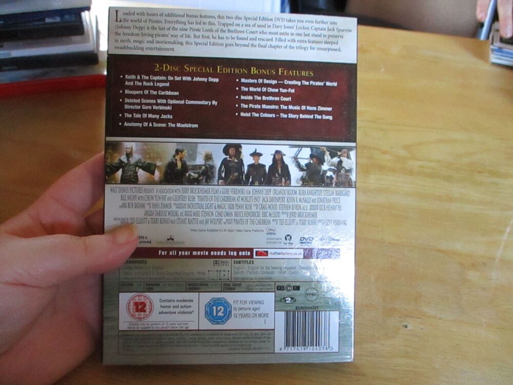 Pirates Of the Caribbean - At Worlds End - DVD - LN Disc. VGC Case - Pal (S240063)
