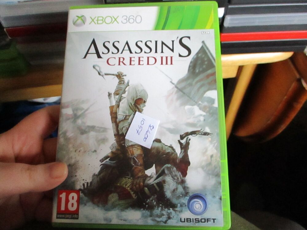 Assassins Creed 3- Xbox 360 Game - Dusty/FP Disc. VGC Case - Pal (S24001057)