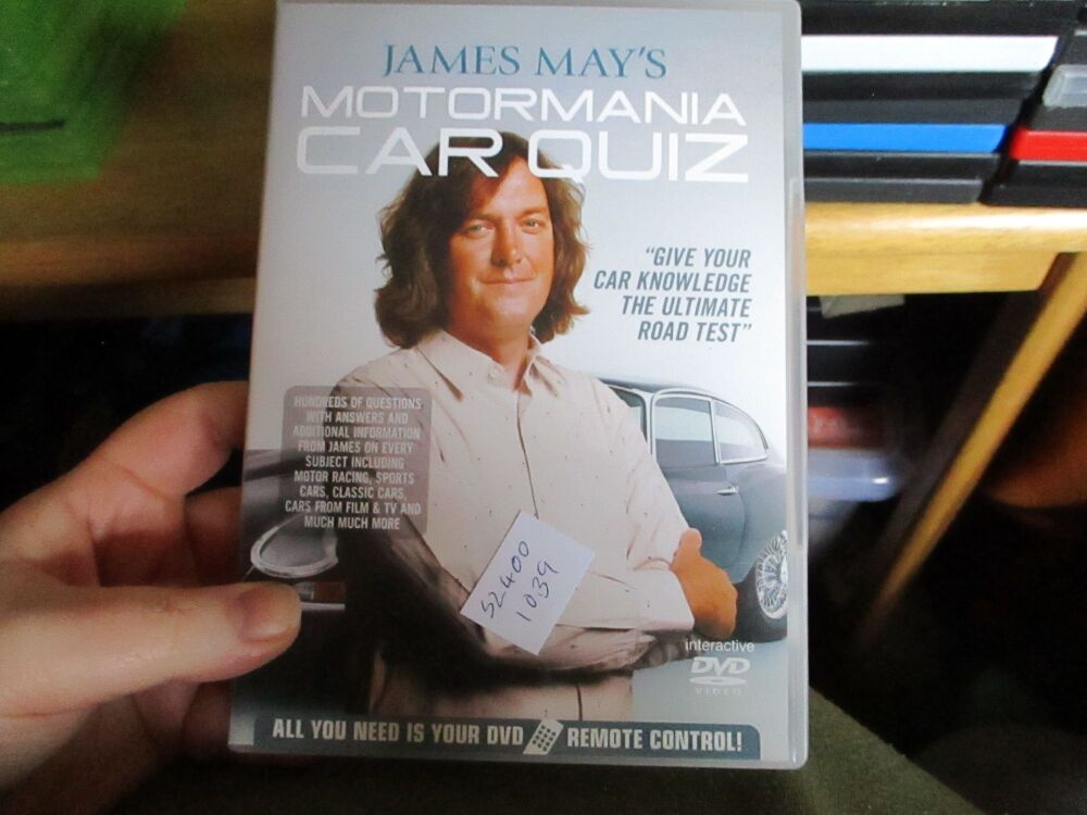 James May's Motormania Car Quiz - DVD - LN Disc. VGC Case - Pal (S24001039)