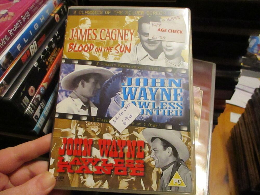 3 Classics Of Silver Screen Vol 5 - Blood On The Sun/Lawless Frontier/Lawless Range - DVD - Dusty/FS Disc VGC Case - Pal (S2400694)