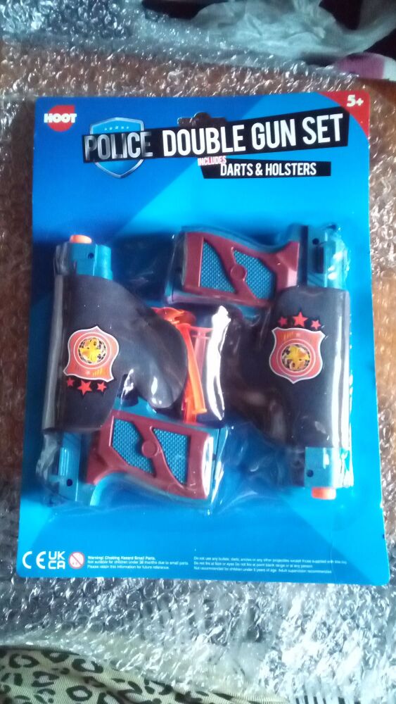 Toy Police Force Double Gun Set - With Plastic Darts