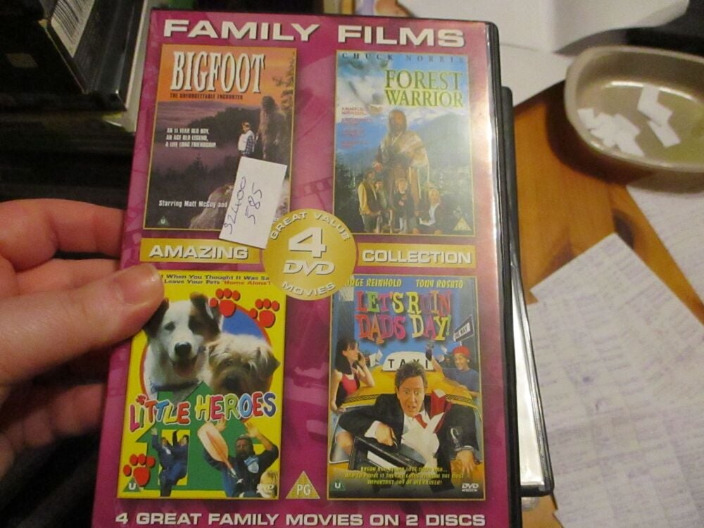 4 Film Collection: Bigfoot.Forest Warrior.Little Heroes.Let's Ruin Dads Day - DVD - LN/FP Disc - VGC Case - Pal (S2400585)