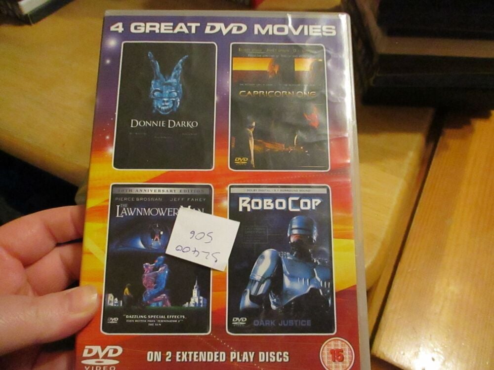 Donnie Darko/Capricorn One/Lawnmower Man/Robocop Dark Justice - DVD - VLSS/Dusty/FP Disc - VGC Case - Pal (S2400506)