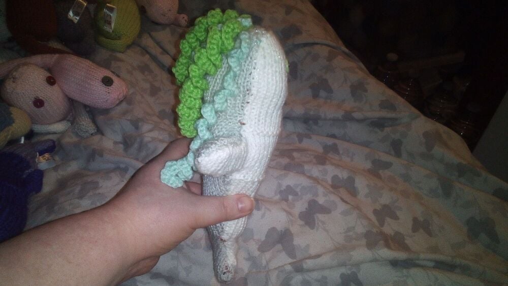 Glittery White Front, Glittery Grey Back Midi Mermaid with Pale Mint & Lime Green Coiled Crochet Hair