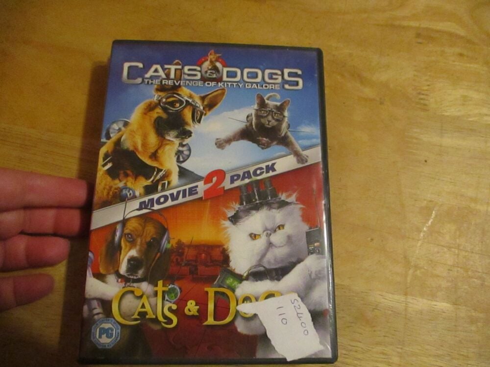 Cats & Dogs 1 & 2 Movie 2 Pack - DVD- FP/LN Disc - VGC Case - Pal (S2400110)