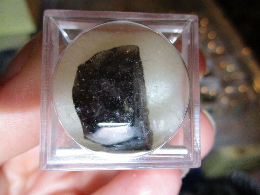 Smoky Quartz Mineral/Gem Stone Fragment in Display Magnification Box