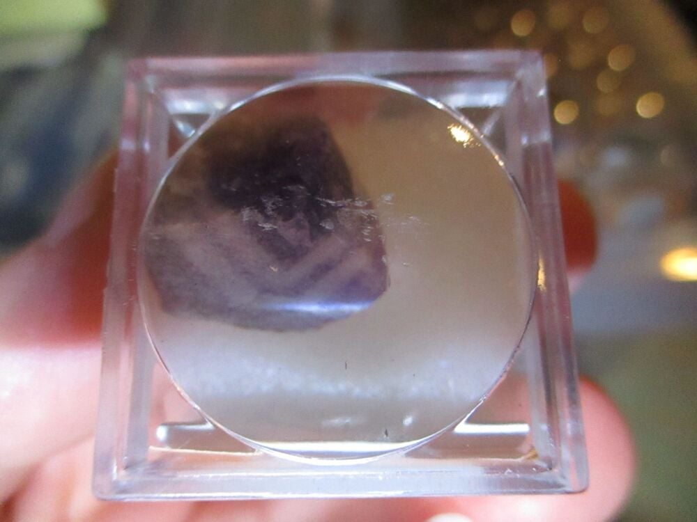 Amethyst Mineral/Gem Stone Fragment in Display Magnification Box