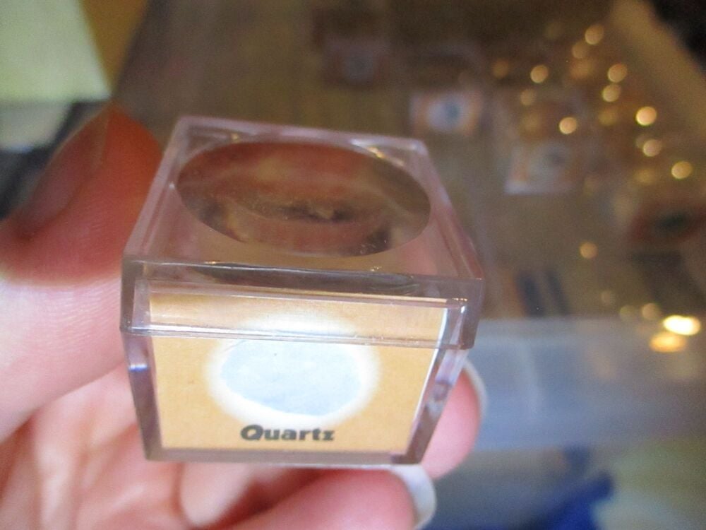 Quartz Mineral/Gem Stone Fragment in Display Magnification Box