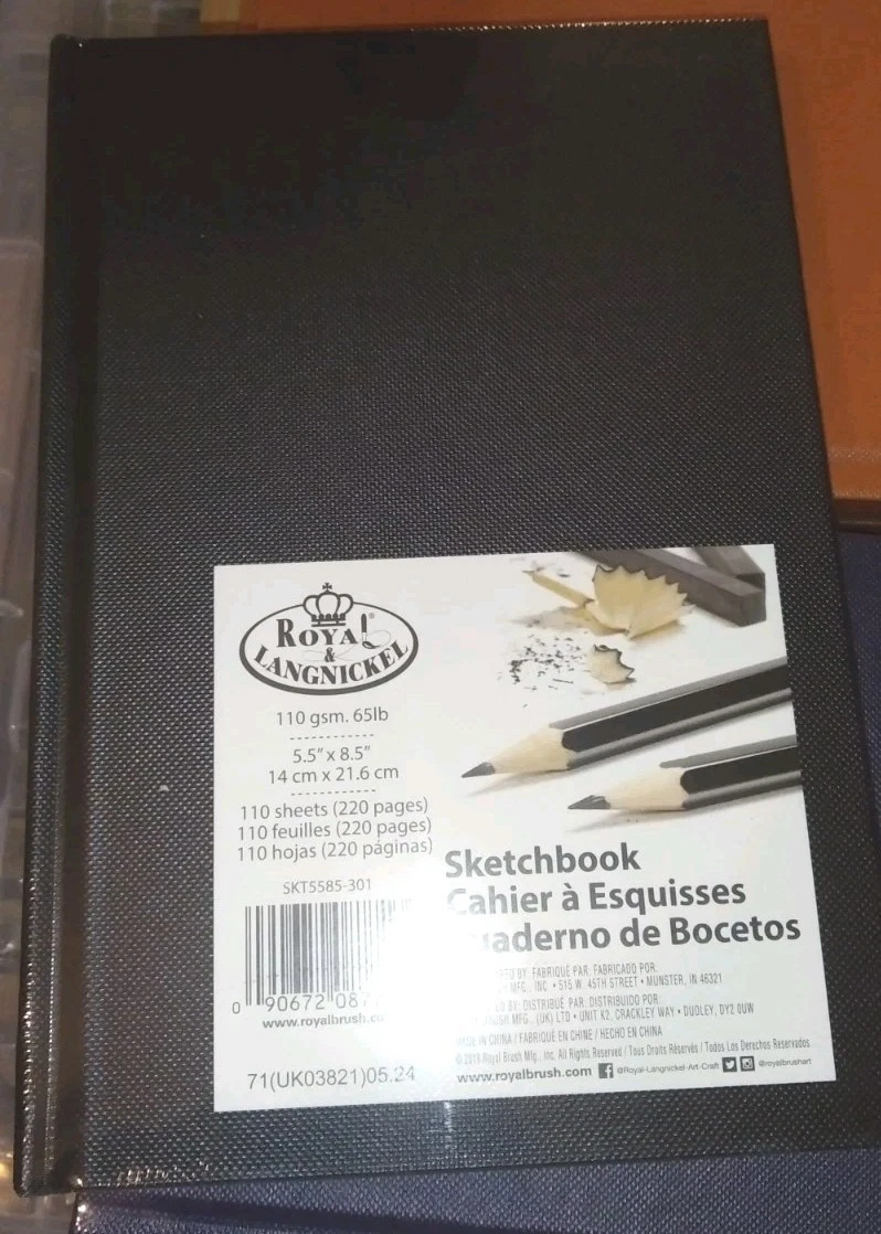 Black PREMIUM A5 HARDBACK ARTIST SKETCH DRAWING BOOK 220 PAGES 110gsm PAPER