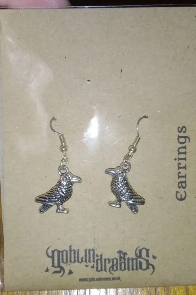 Goblin Dreams - 3D Raven Rook Crow Styled Earrings