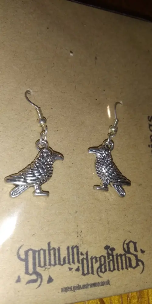 Goblin Dreams - 3D Raven Rook Crow Styled Earrings