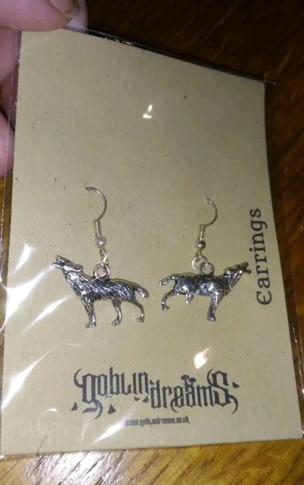 Goblin Dreams - Wolf Styled Earrings (Mismatch, 1 Has Shorter Leg)
