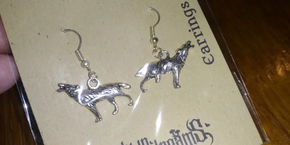 Goblin Dreams - Wolf Styled Earrings (Mismatch, 1 Has Shorter Leg)