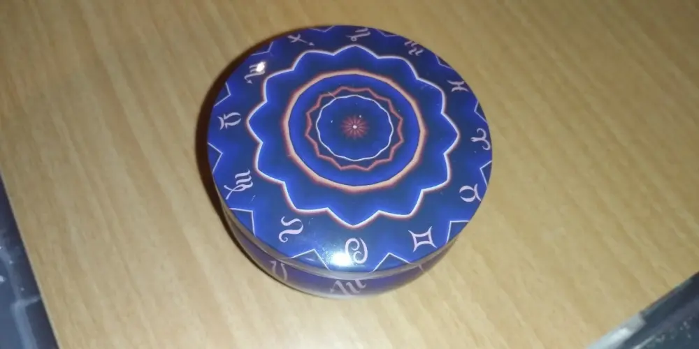 Purple Blue Pink Pretty Patterned Small Empty Decorative Tin