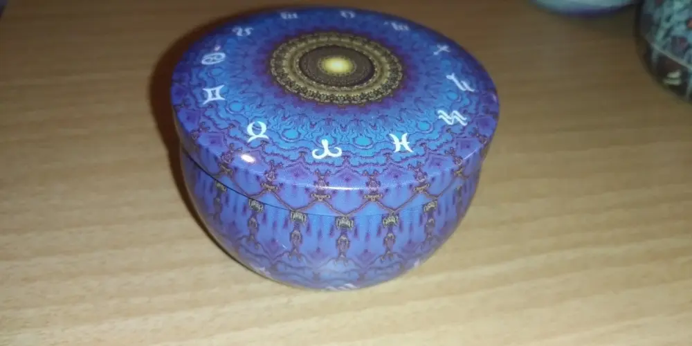 Blue Zodiac Pretty Patterned Small Empty Decorative Tin