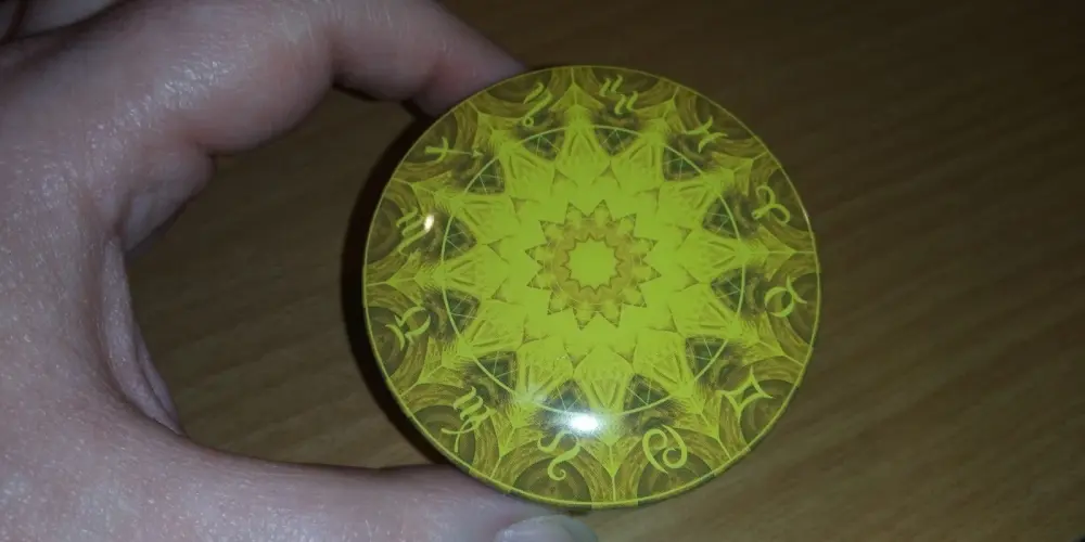 Mustard Yellow Pretty Patterned Small Empty Decorative Tin