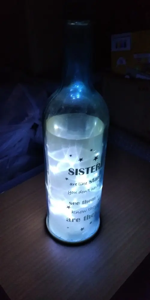 Lights Bottle Sisters Are Like Stars. Decoration.
