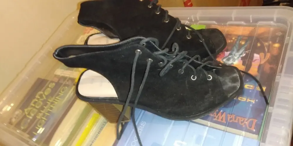 New Look Size 6 Peep Toe Ankle Heels Lace Up