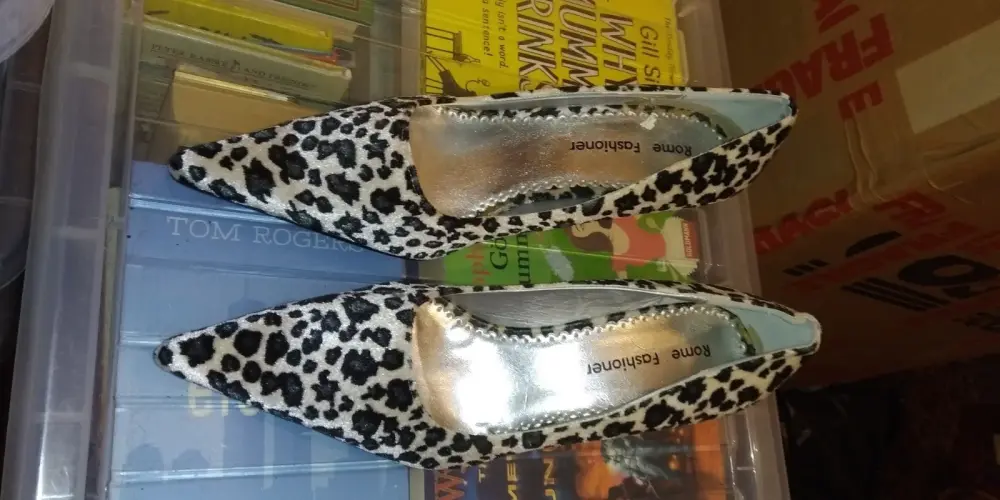 Rome Designer Women Heels Leopard Print Size 38 / UK 7 -Slight Storage Scuffing