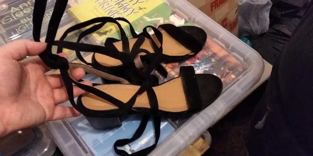 Size 6 Black Pretty little thing Shoes Tie Up The Leg Style
