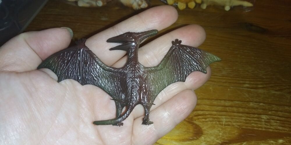 Small Brown Pterodactyl Dinosaur Figure Toy - Sturdy Plastic