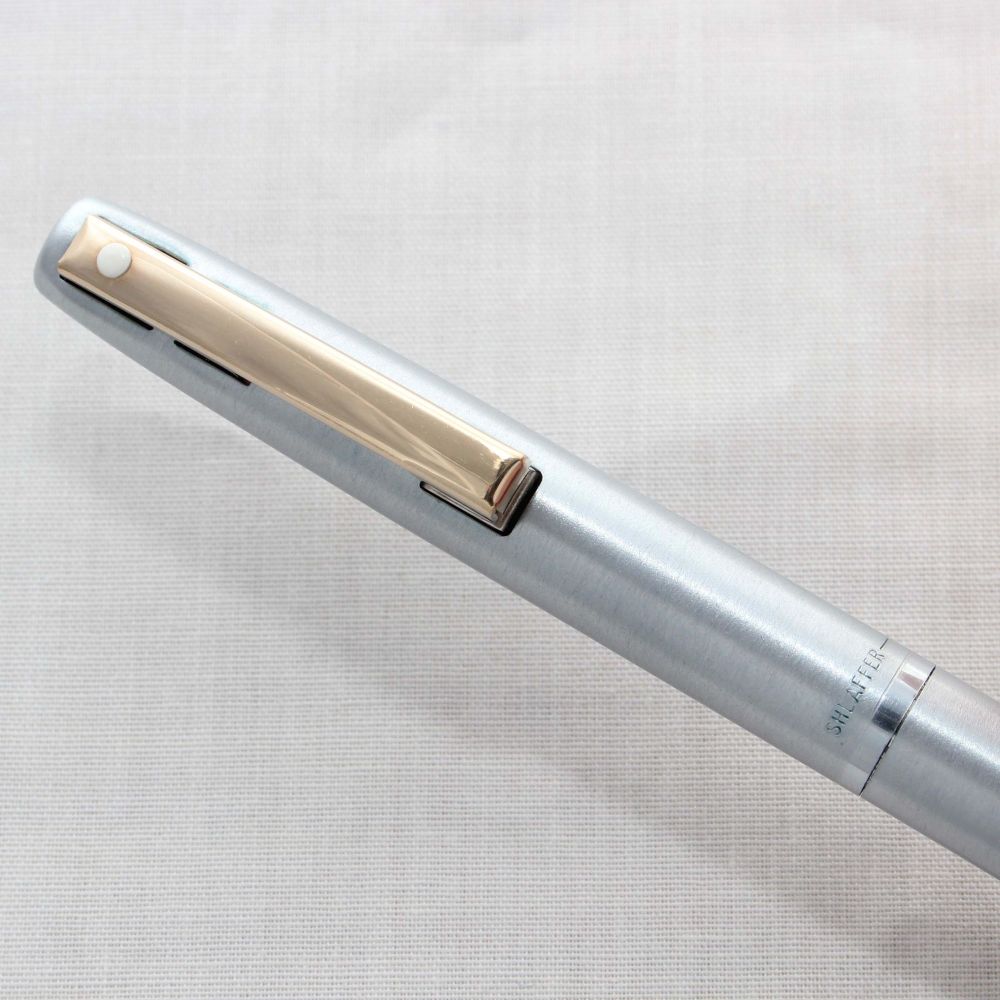 7588 Sheaffer Ball Pen in Brushed Stainless Steel. Mint and Boxed.