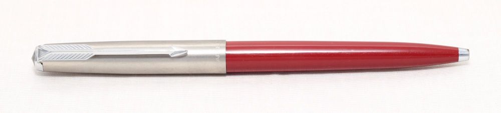 No.8201. Parker 61 MkI CT Ball Pen in Rage Red with a Lustraloy Cap.