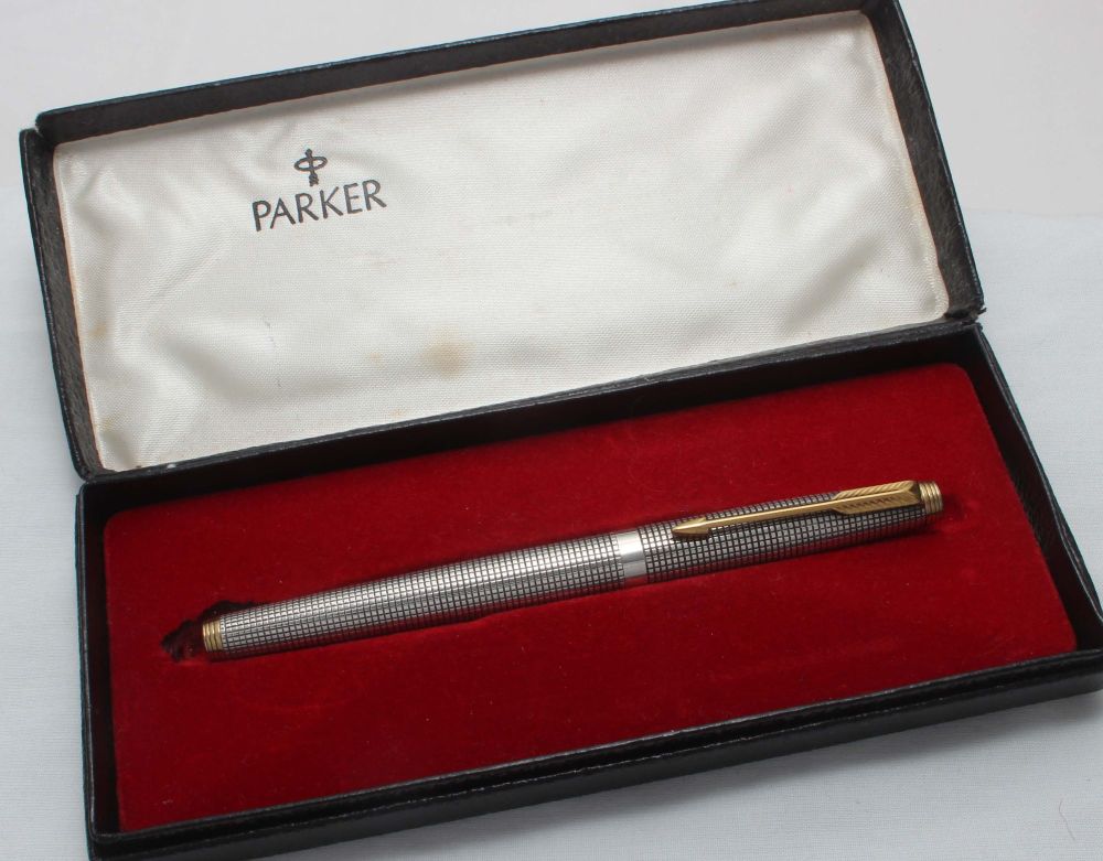 8426. Parker 75 in Sterling Silver Ciselle, Smooth Extra Fine FIVE STAR Nib