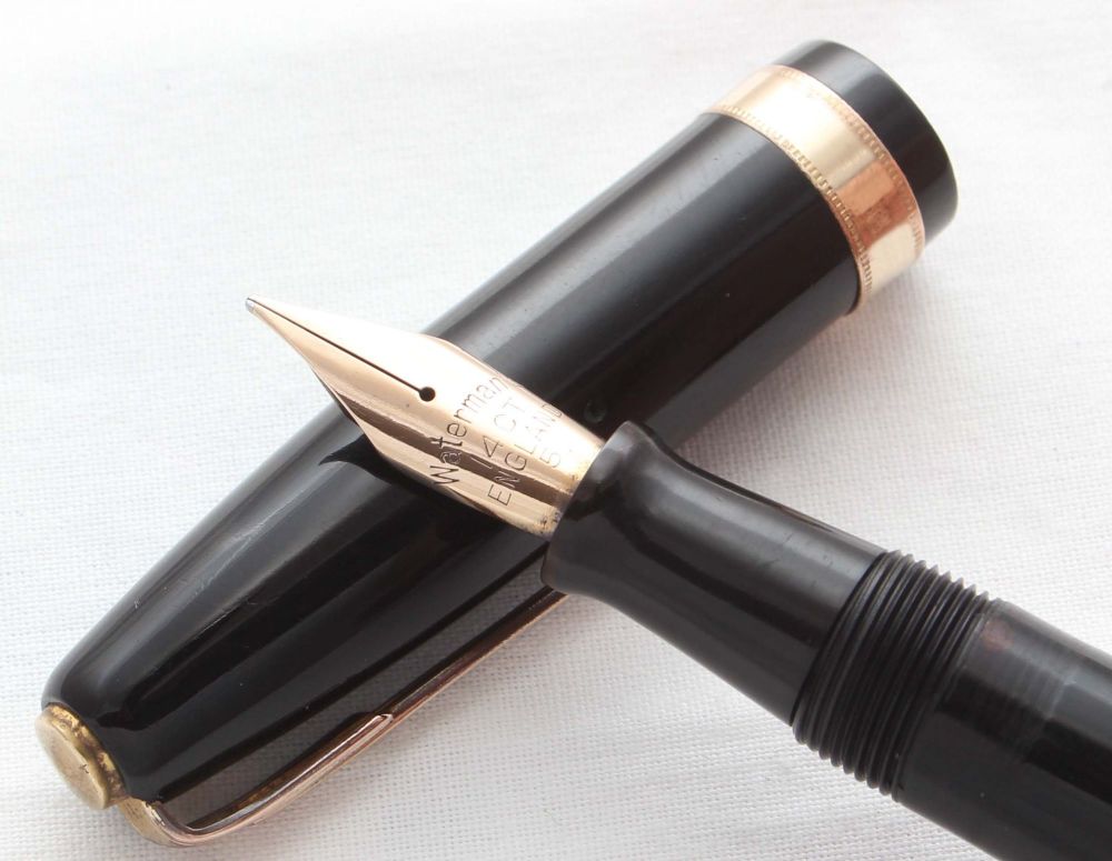 8545 Watermans 515 Fountain Pen in Black, Broad Flex FIVE STAR Nib.