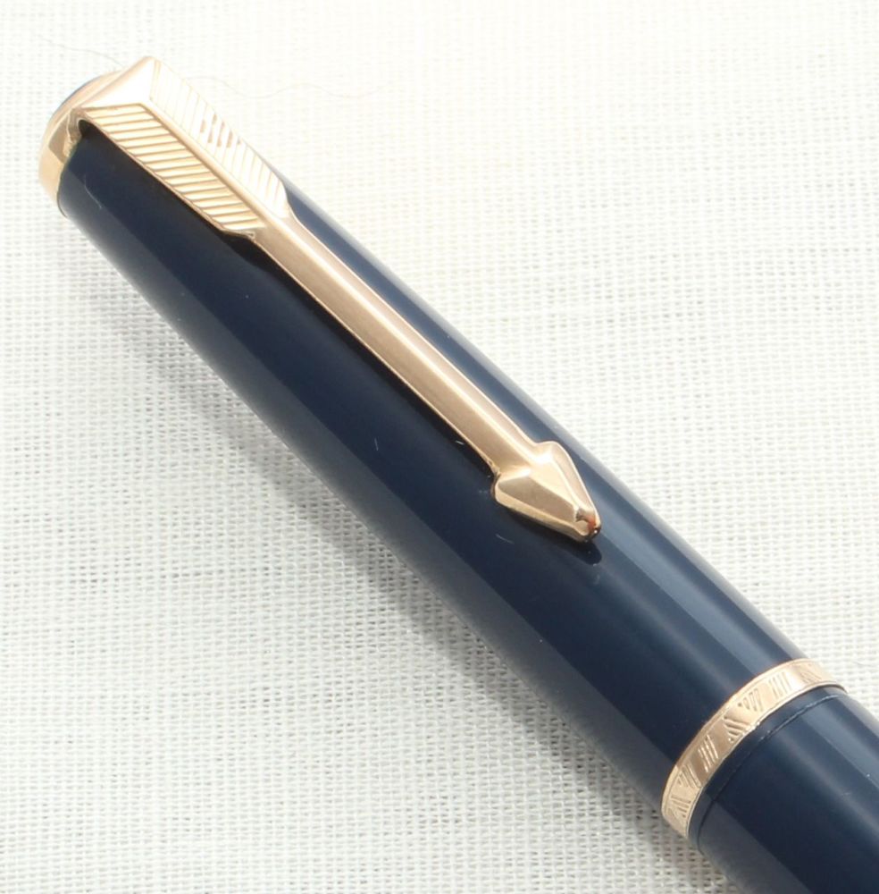 8662 Parker Duofold Propelling Pencil in Blue with Gold filled trim.