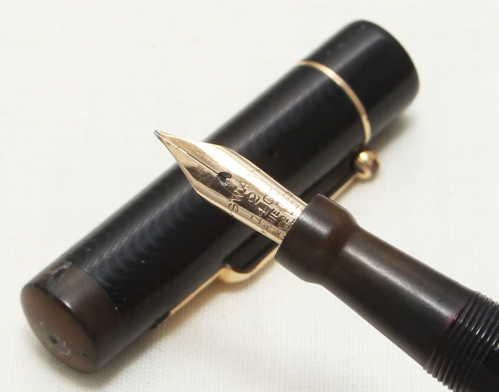 8688 Swan (Mabie Todd) Leverless L200/60 Fountain Pen in Black. Smooth Fine